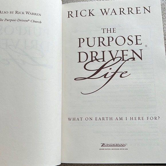 A Purpose Driven Life by Rick Warren Hardcover - Picture 5 of 5